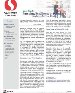 Case Study: Pursuing Excellence at Safeway's Employee Service Center
