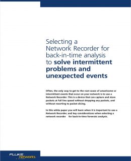 Selecting a Network Recorder for Back-in-Time Analysis