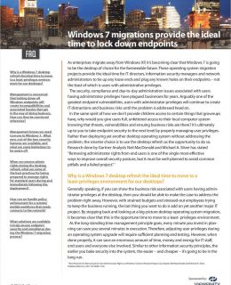 FAQ Guide: Windows 7 Migrations Are the Time to Lockdown PCs