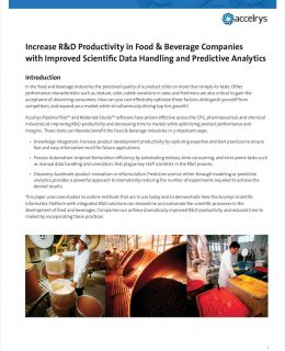 Increase R&D Productivity in Food & Beverage Companies