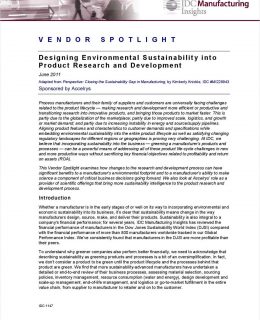 IDC White Paper: Designing Environmental Sustainability into Product Research and Development