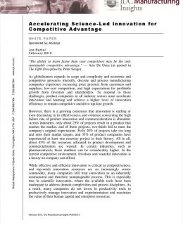 IDC Manufacturing Insights: Accelerating Science-Led Innovation for Competitive Advantage