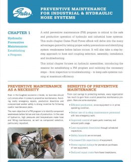 Preventive Maintenance for Industrial & Hydraulic Hose Systems