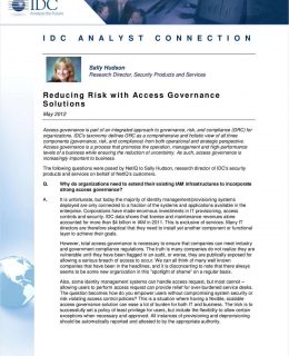 Reducing Risk with Access Governance Solutions