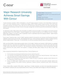 Major Research University Achieves Cost Savings with Travel and Expense Management Automation