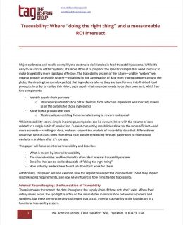 Traceability: Where 'Doing the Right Thing' and ROI Intersect