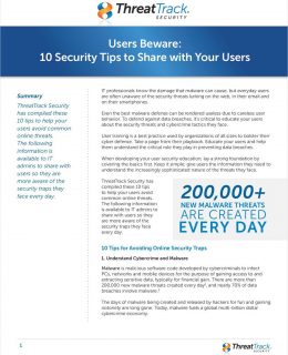 Users Beware: 10 Security Tips to Share with Your Users