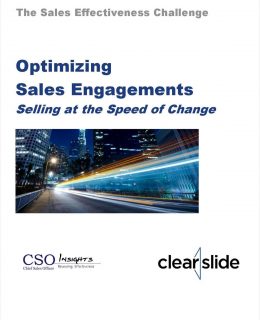 Optimizing Sales Engagements: Selling at the Speed of Change