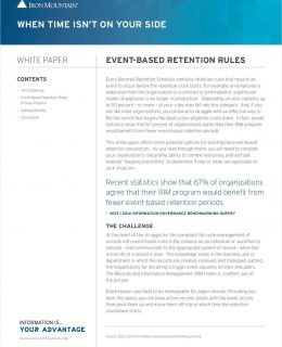 When Time Isn't on Your Side: Options for Tackling Event Based Retention Rules