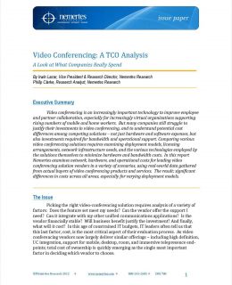 Video Conferencing, A TCO Analysis: A Look at What Companies Really Spend