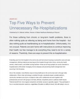 Top Five Ways to Prevent Unnecessary Re-Hospitalizations