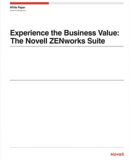 Experience the Business Value: The Novell ZENworks Endpoint Management Suite