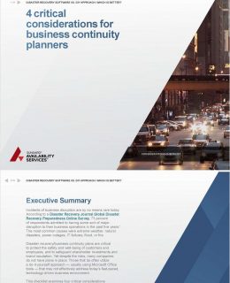 Four Critical Considerations for Determining the Best Business Continuity Plan Approach