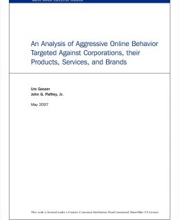 An Analysis of Aggressive Online Behavior Targeted Against Corporations, their Products, Services, and Brands