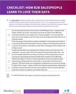 Aberdeen Checklist: How B2B Salespeople Learn to Love Their Data