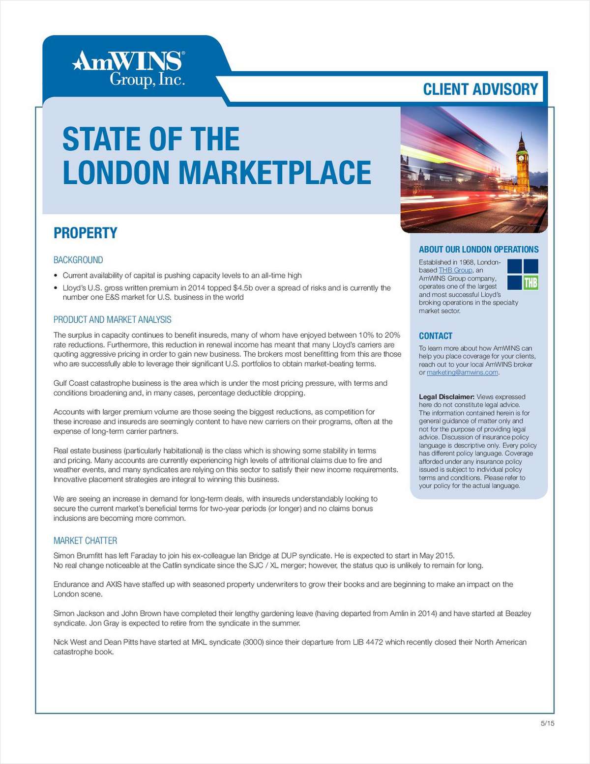 Client Advisory: The State of The London Marketplace