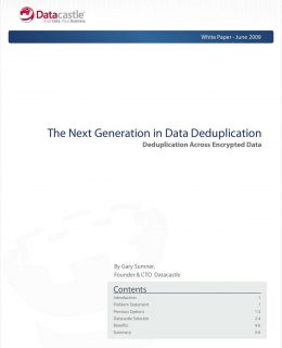 The Next Generation in Data Deduplication - Deduplication Across Encrypted Data