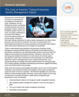 Cost of Inaction: Taking Enterprise Quality Management Digital
