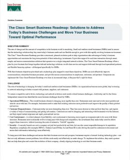 The Cisco Smart Business Roadmap: Solutions to Address Today's Business Challenges and Move Your Business Toward Optimal Performance