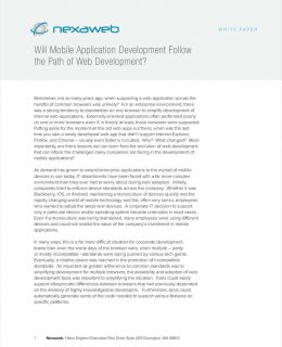 Will Mobile Application Development Follow The Path Of Web Development?
