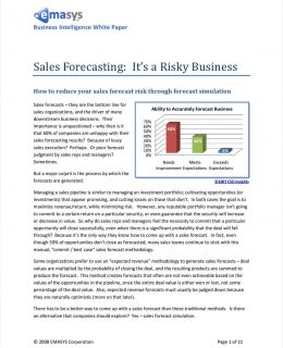 Sales Forecasting:  It's a Risky Business