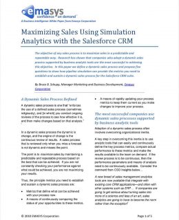 Maximizing Sales Using Simulation Analytics with Salesforce.com