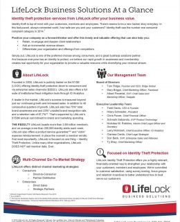 LifeLock Business Solutions At a Glance