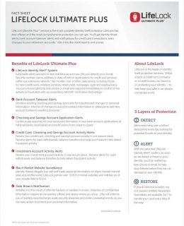 LifeLock Protection Levels Fact Sheet