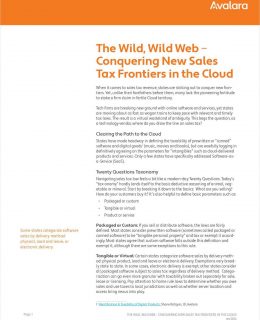 Cloud Commerce and Sales Tax Compliance: Conquering New Frontiers in the Cloud