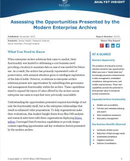 Blue Hill Research Report: Assess and Drive More Value from Enterprise Archive Data
