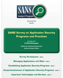 SANS Survey on Application Security Policies in Enterprises