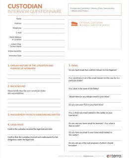 E-Discovery Custodian Interview Template