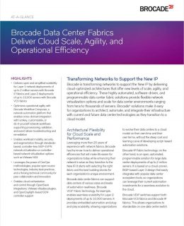 Brocade Data Center Fabrics Deliver Cloud Scale, Agility, and Operational Efficiency