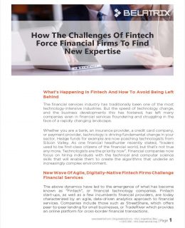 How the Challenges of Fintech Force Financial Firms to Find New Expertise