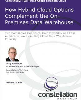How Hybrid Cloud Options Complement the On Premises Data Warehouse