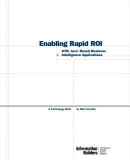 Enabling Rapid ROI: With Java™ - Based Business Intelligence Applications