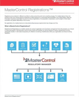 MasterControl Registrations for Medical Device