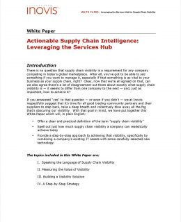 Actionable Supply Chain Intelligence: Leveraging the Services Hub