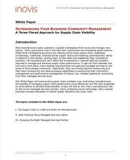 Outsourcing Your Business Community Management: A Three-Tiered Approach for Supply Chain Visibility