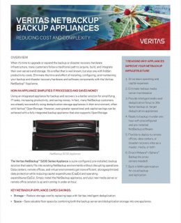 Veritas NetBackup Appliances Reducing Cost and Complexity