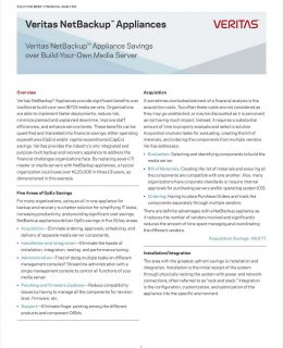 Veritas NetBackup Appliance Savings over Build Your Own Media Server