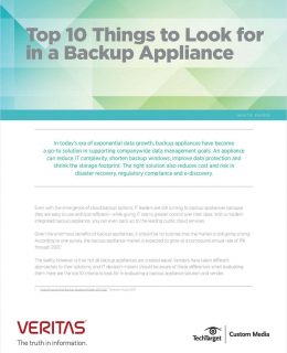 Top 10 Things to Look for in a Backup Appliance