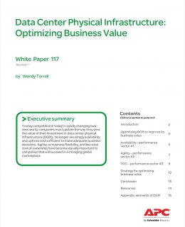 Data Center Physical Infrastructure: Optimizing Business Value