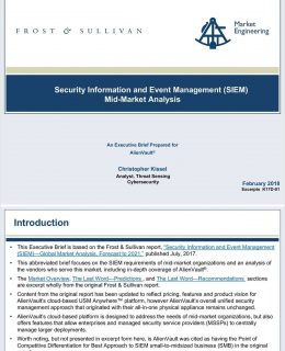Frost & Sullivan: Security Information and Event Management (SIEM) Mid-Market Analysis