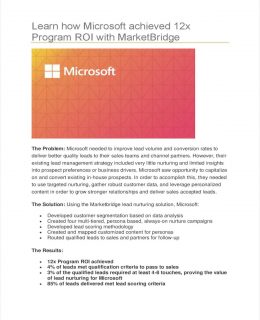 Learn how Microsoft was able to Achieve a 12x Program ROI