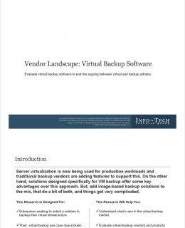 Vendor Landscape: Virtual Backup Software