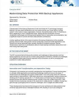IDC Executive Brief: Modernizing Data Protection With Backup Appliances