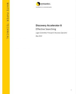 Discovery Accelerator 8 Effective Searching