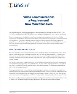 Video Communications a Requirement? Now More than Ever