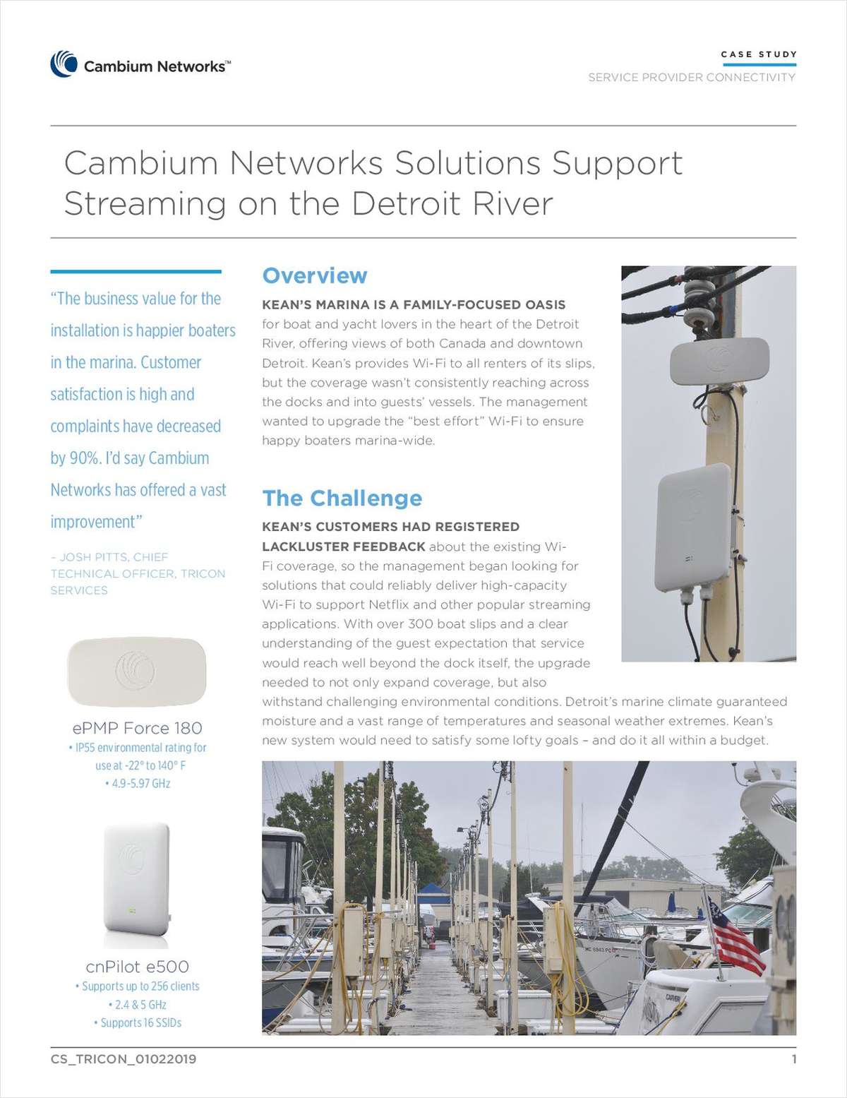Cambium Networks Solutions Support Streaming on the Detroit River